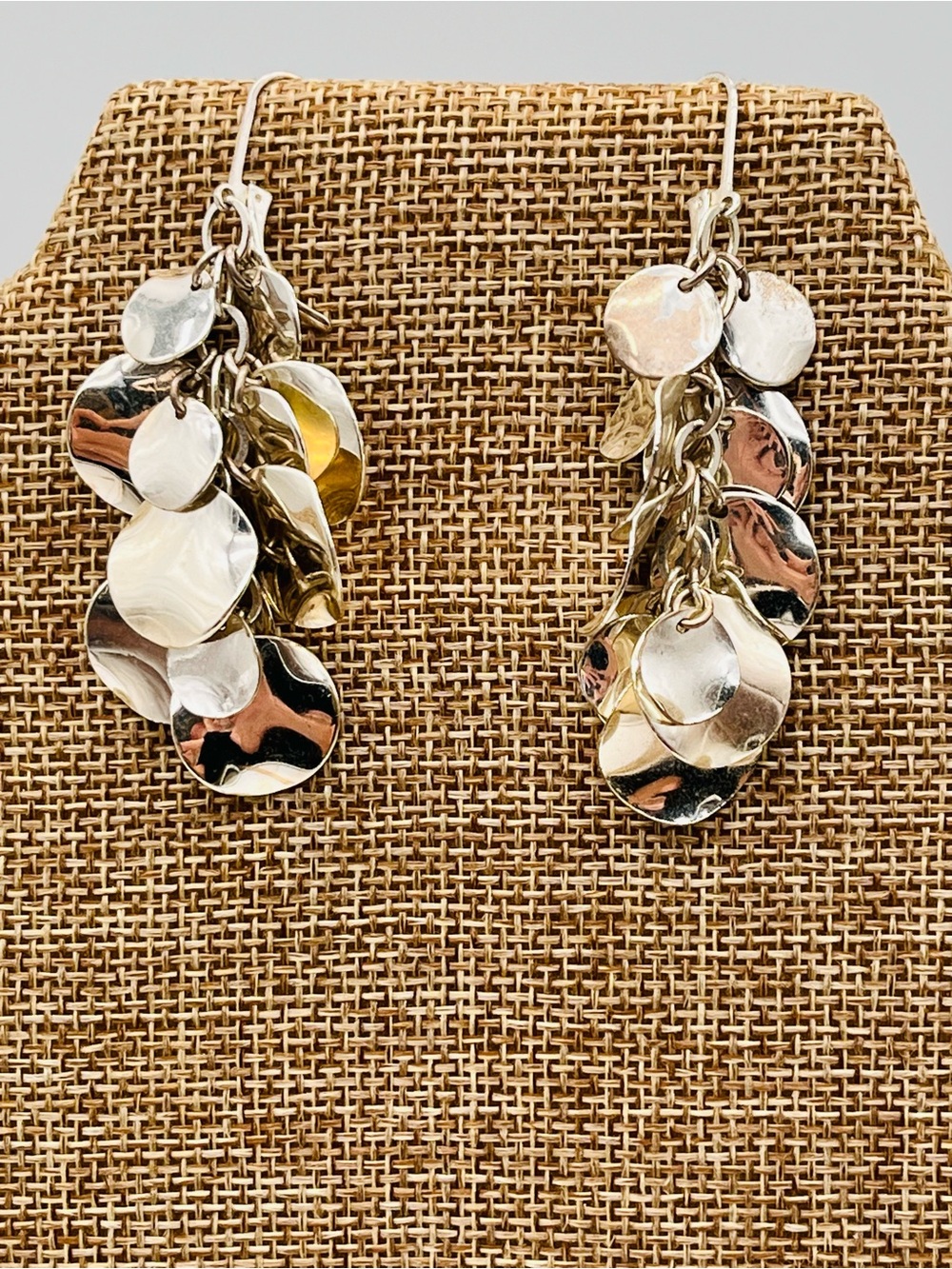 Silver Tone Lightweight Drop Earrings Whimsical Evening Long Dangling